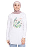 White Printed Long - Sleeve Design 36 - Khotwh